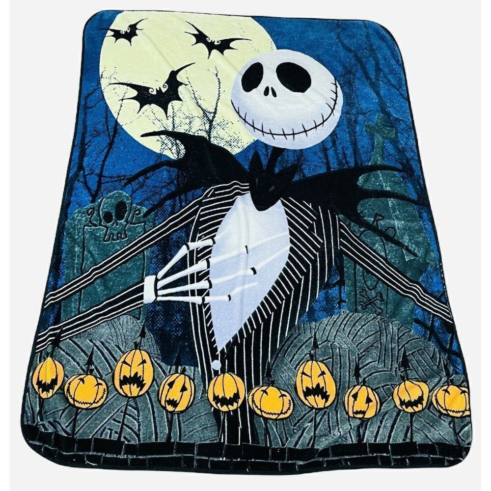Disney Nightmare Before Christmas TNBC Jack Skellington Plush Blanket 61" x 46"